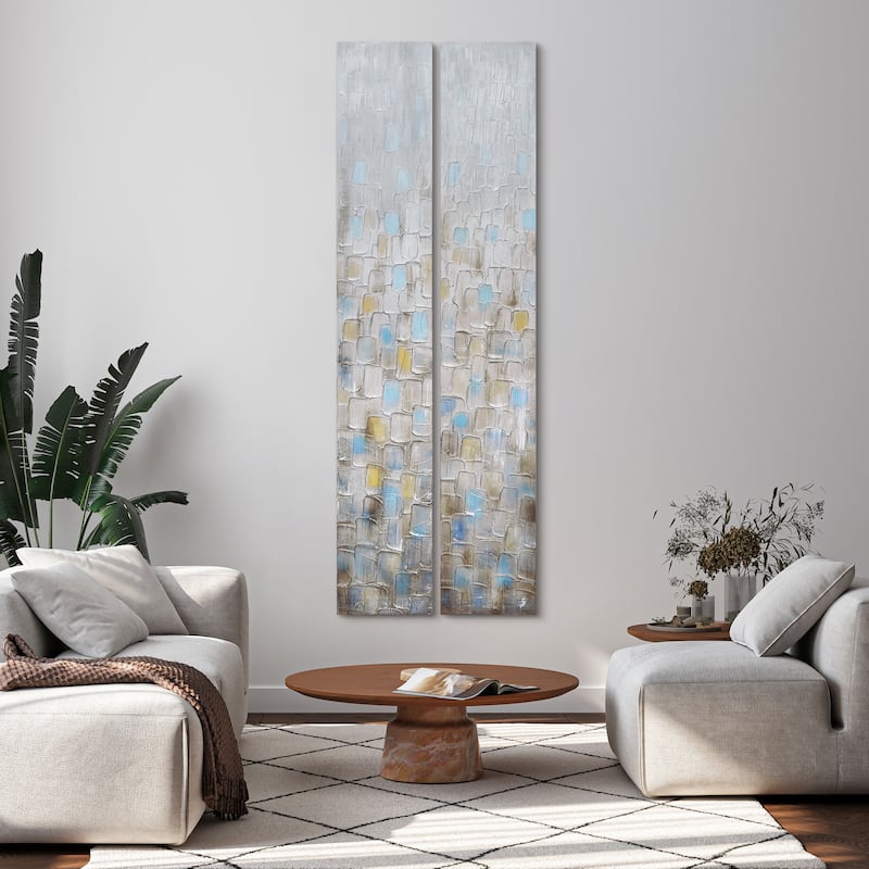 Cosmopolitan Textured Metallic Hand Painted Canvas Wall Art