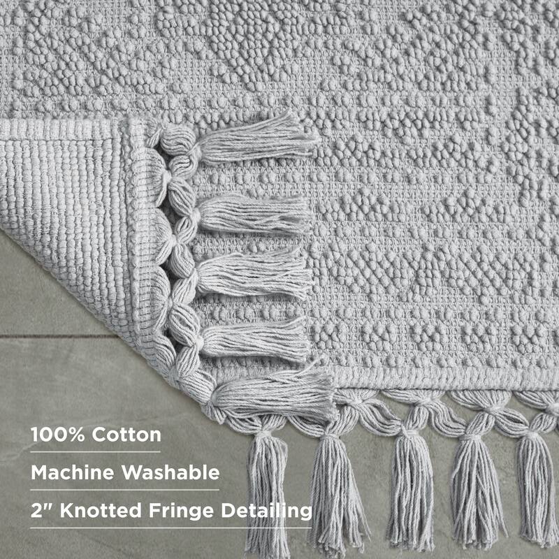 French Connection Nellore Fringe Cotton Bath Rug