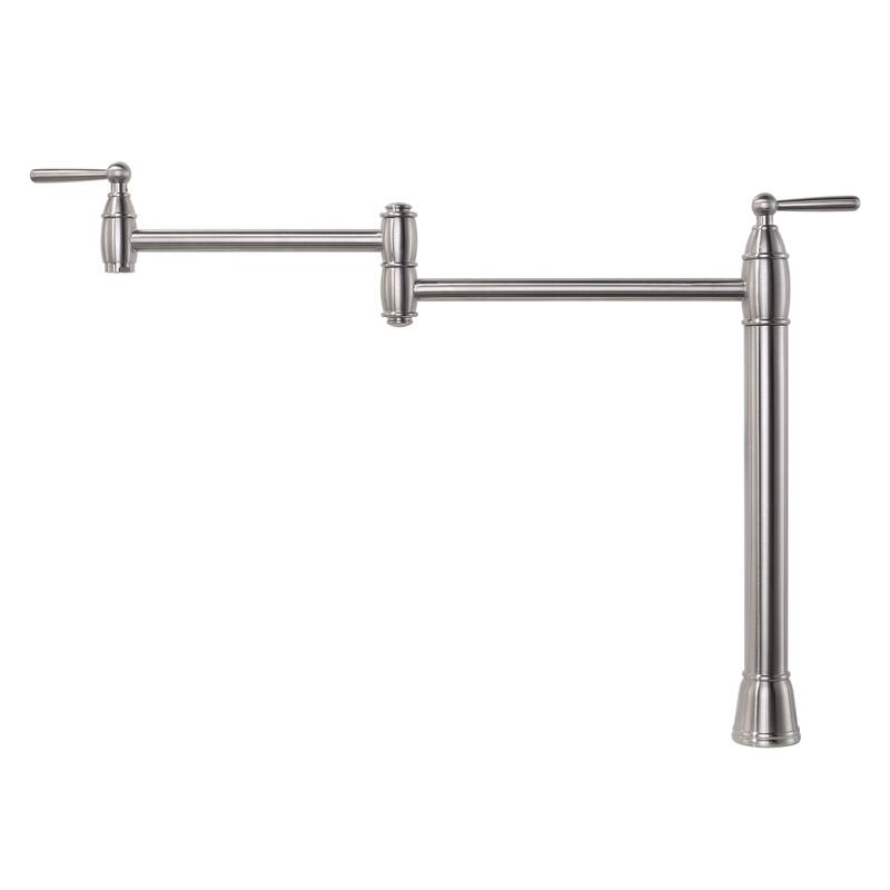 WOWOW Desk Mounted Pot Filler Kitchen Folding Faucet - Brushed Nickel