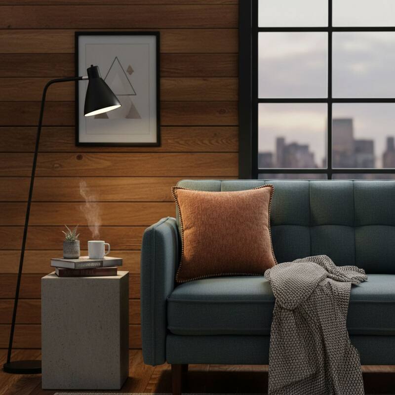 Textured Throw Pillow with Stitched Contrast Edge Set of 2