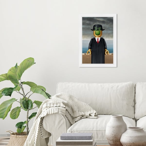 slide 1 of 5, Wynwood Studio 'The Son of Brick' Classic and Figurative Black Wall Art Framed Print 13 x 19