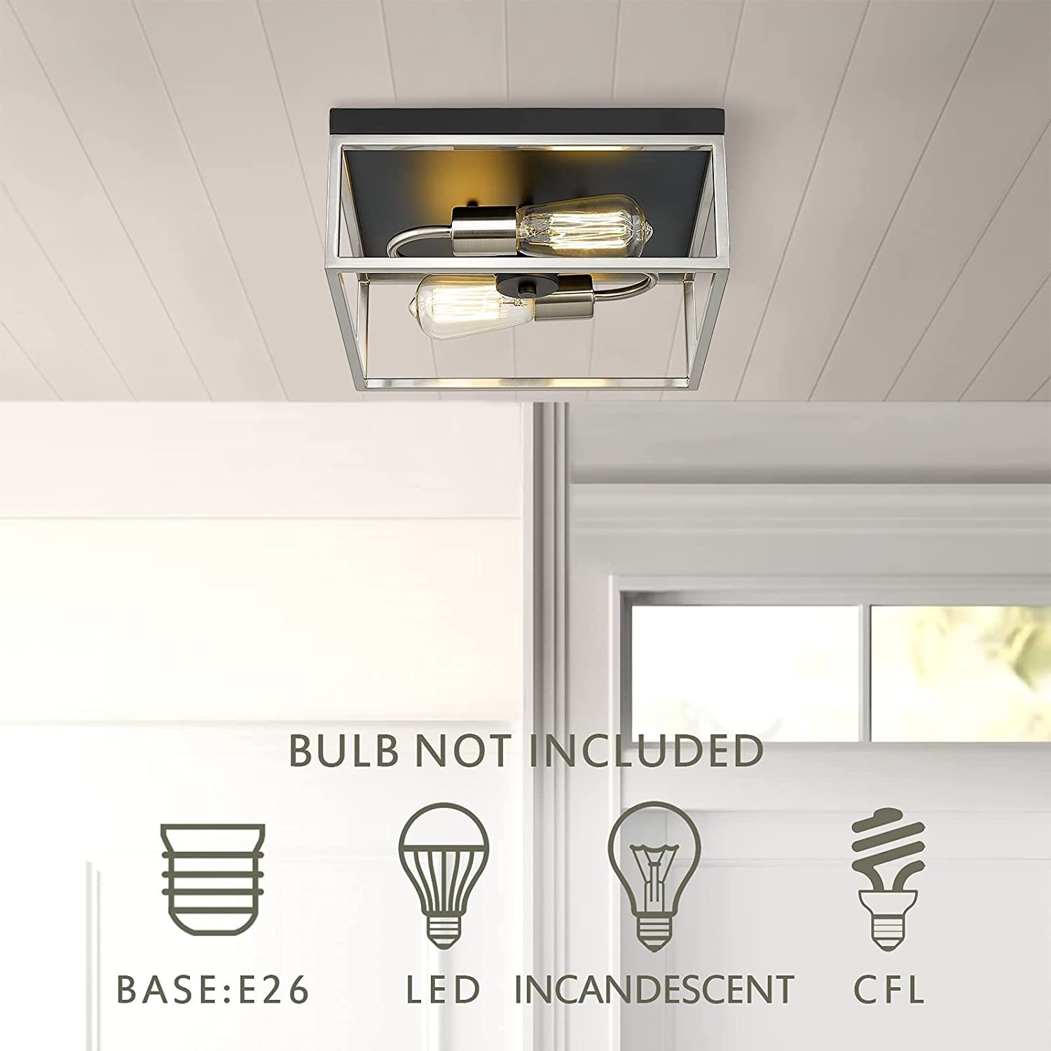2 light flush mount ceiling lamp industrial ceiling square lighting - Bed  Bath \u0026 Beyond - 36059018, image size:1500x1500