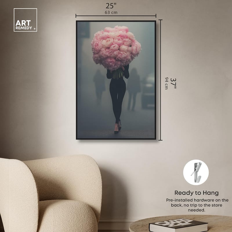 Peony Bouquet Canvas by Art Remedy