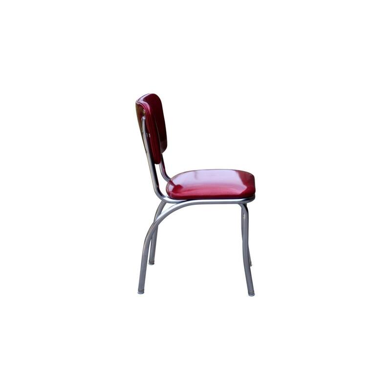Elegant Diner Chair - Chrome Base, Wood Seat, Solid Back - 19.5" x 15.5" x 31.5" - 31.5