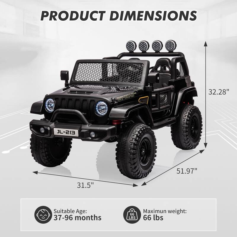 24V 2-Seater Switchable Electric Ride on Car Toy Truck for Kids Best Gift