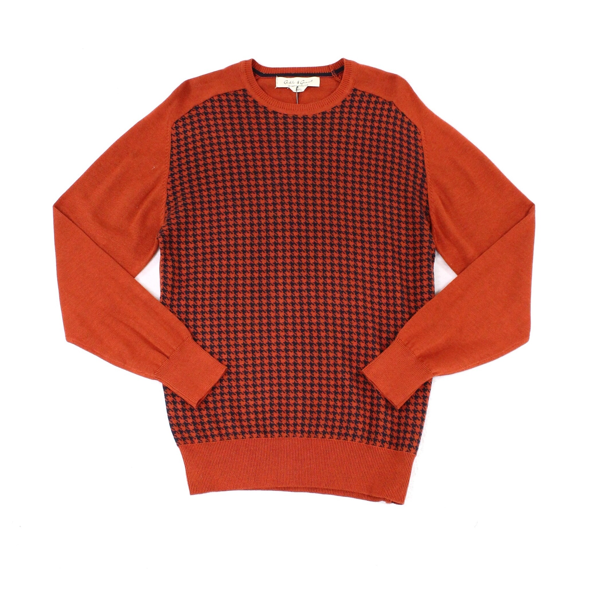 orange crew neck sweater mens