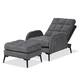 Belden Modern & Contemporary Velvet Lounge Chair and Ottoman Set-Grey