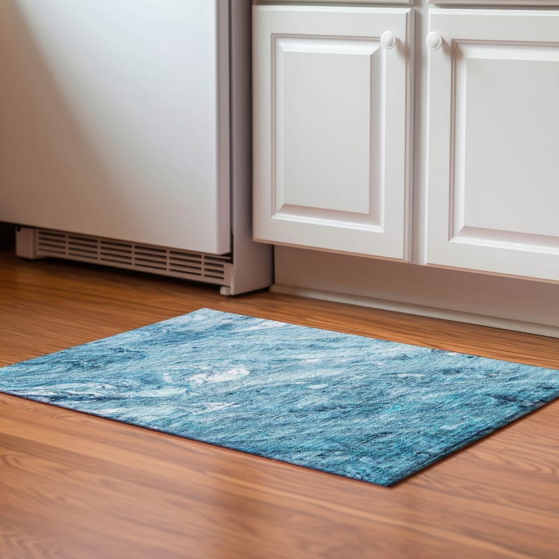 Premium Washable Super Soft Abstract Tamra Mayfield Rug - Sky - 1' 8" x 2' 6" - Rectangle