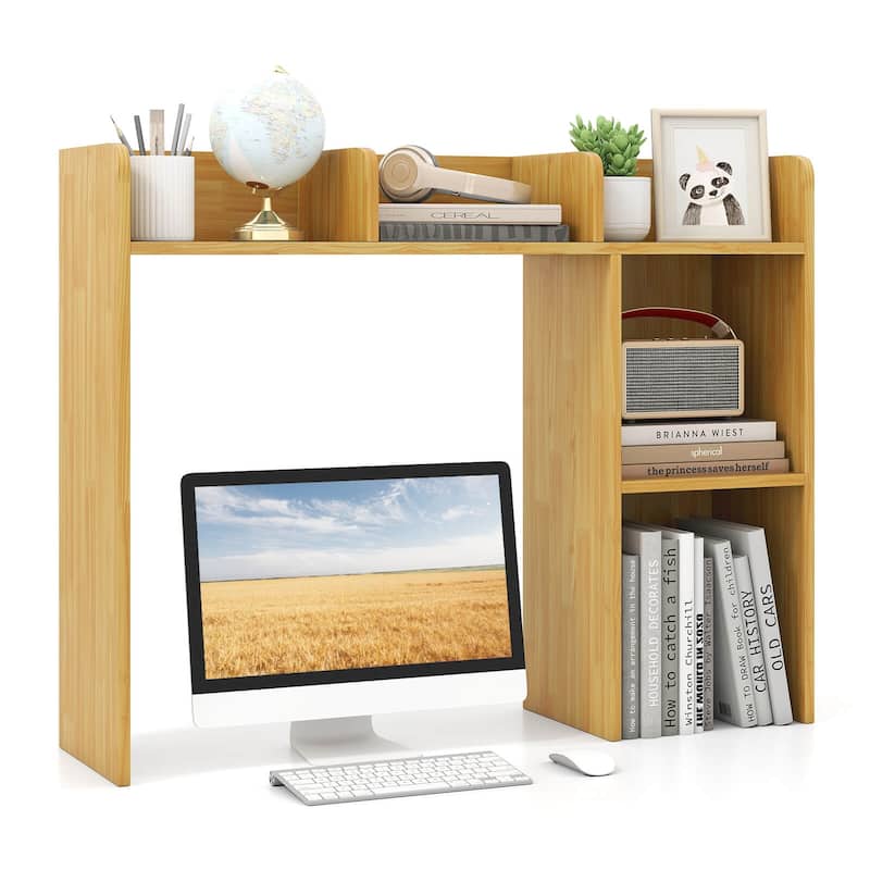 Desktop Organizer Shelf Countertop Display Rack Shelf Desk - Beige