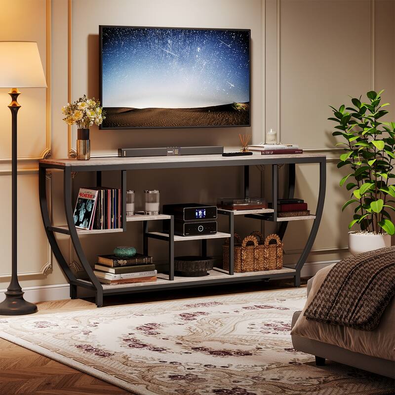 Mid Century Modern TV Stand for 75+ Inch TV, 70.9-In Entertainment Center for Living Room