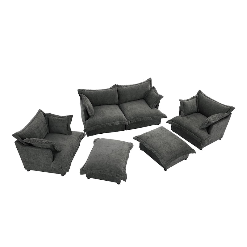6-Piece Chenille Cloud Modular Living Room Set