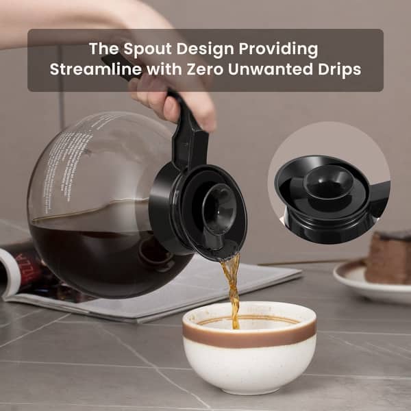 12-Cup Commercial Drip Coffee Maker, Pour Over Coffee Maker Brewer with 2  Glass Carafes & Warmers, Stainless Steel Cafetera - Bed Bath & Beyond -  41320564