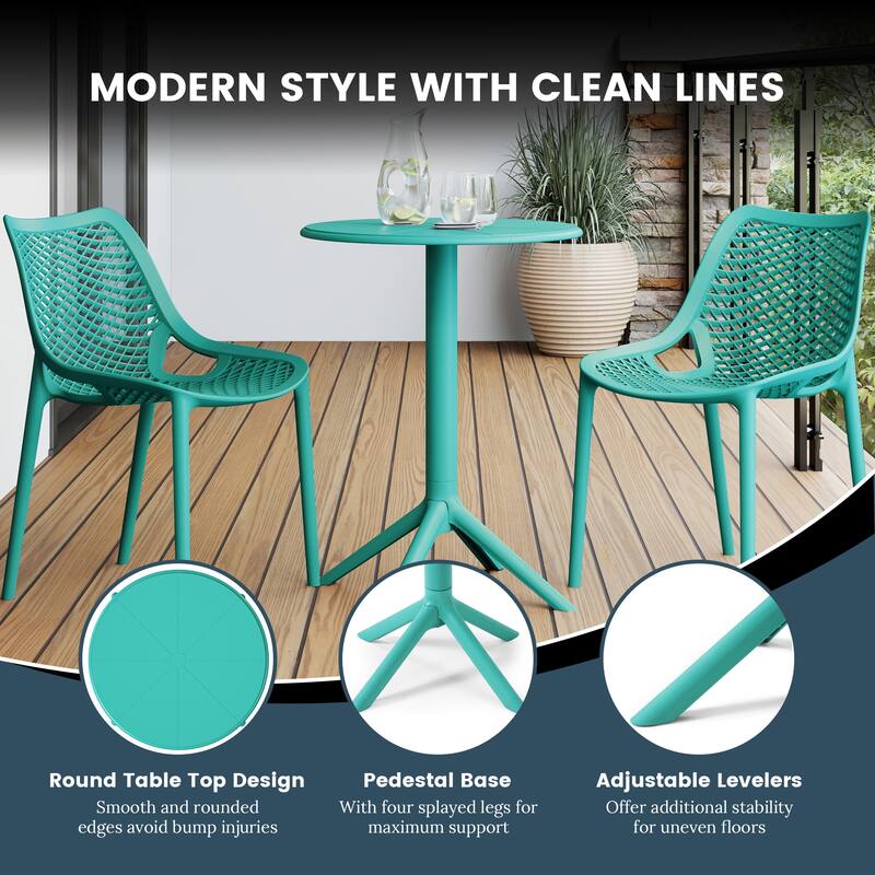 Frond and Form 2-Person Outdoor Round Dining Set