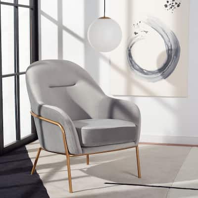 SAFAVIEH Eleazer Glam Velvet Accent Chair - 26.3" W x 31.8" L x 34" H