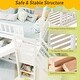 preview thumbnail 8 of 6, White Durable Twin Over Twin Bunk Bed with Slide, Staircase for Kids