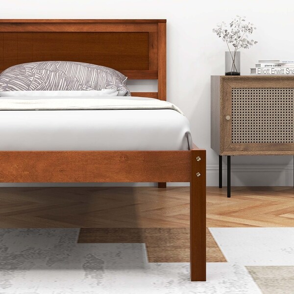 Costway Full/Queen/Twin Size Wooden Platform Bed Frame with