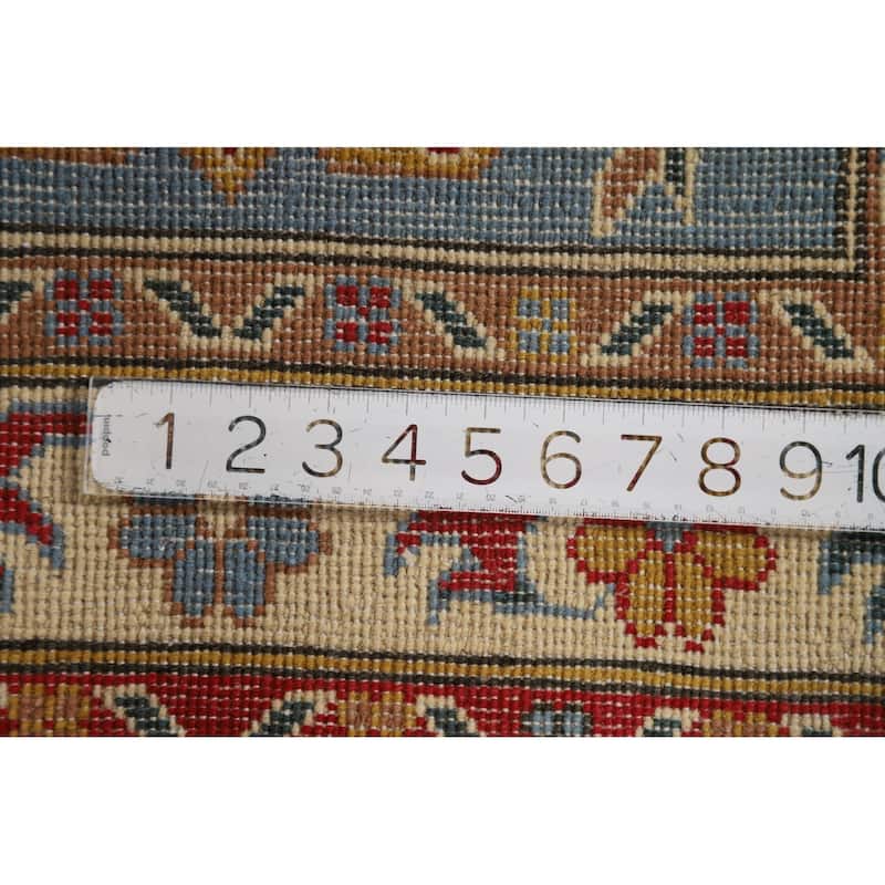 Aqua Blue Kazak Foyer Rug Handmade Wool Carpet - 2'7"x 4'3"