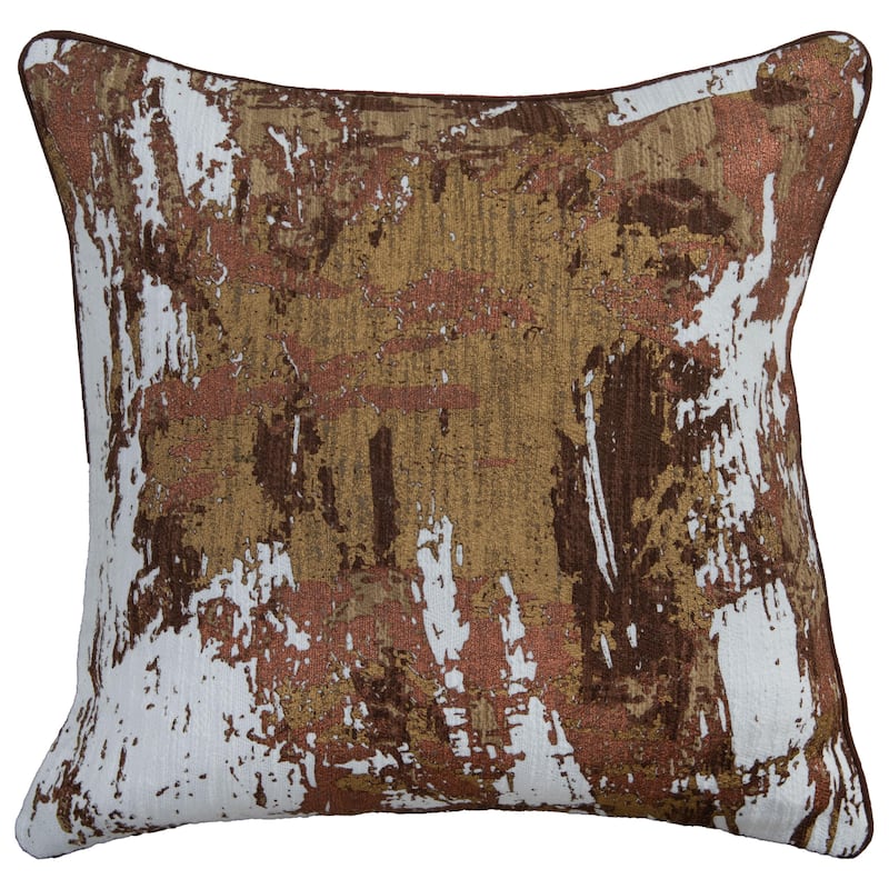 Rizzy Home Donny Osmond Collection Multi Texture Throw Pillow - Ivory/Copper/Gold - Polyester