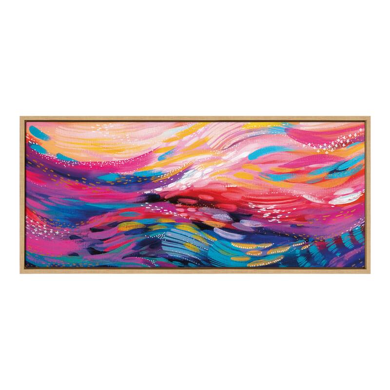 Kate and Laurel Sylvie Strokes Frame Canvas by Jessi Raulet of Ettavee - 18x40 - Plastic - Brown