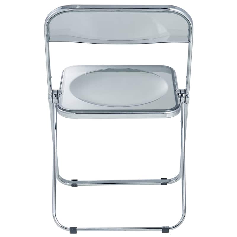 LeisureMod Lawrence Acrylic Folding Dining Chairs and Dining Table Set