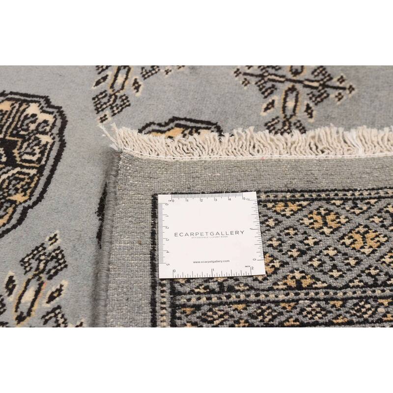 Finest Peshawar Bokhara Grey Rug 5'8" x 8'4" - 5'8 x 8'4
