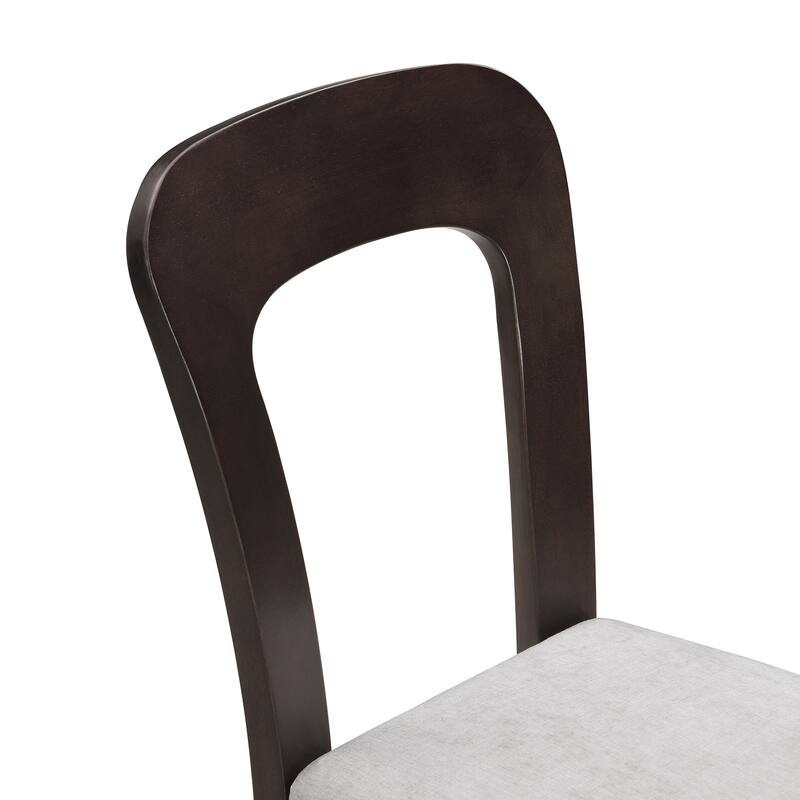 Dining Chairs Set of 2, Upholstered Kitchen Side Chairs with Fabric Seating, Rubber Wood Frame Chairs for Living Room