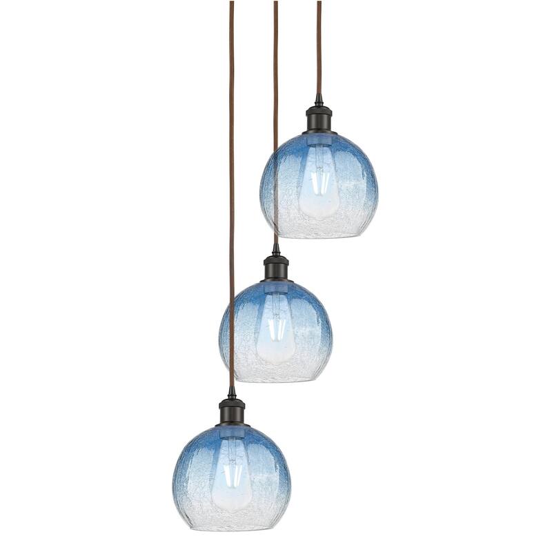 Innovations Lighting 113B-3P-31-15 Brookhaven Globe Pendant Brookhaven - Oil Rubbed Bronze / Sapphire Blue