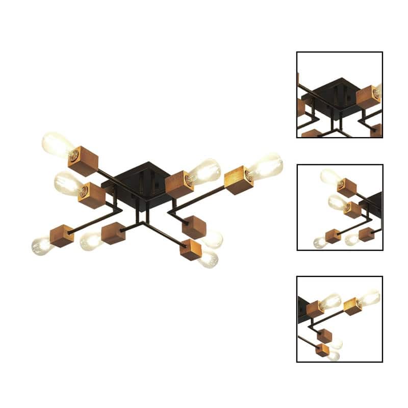 8 Light bulb light black kitchen light iron dining light fixtures - N/A