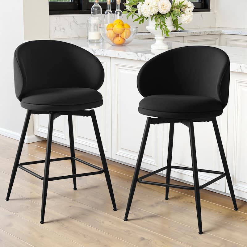 26"/ 30" Upholstered Swivel Bar Stools Counter Height Barstool