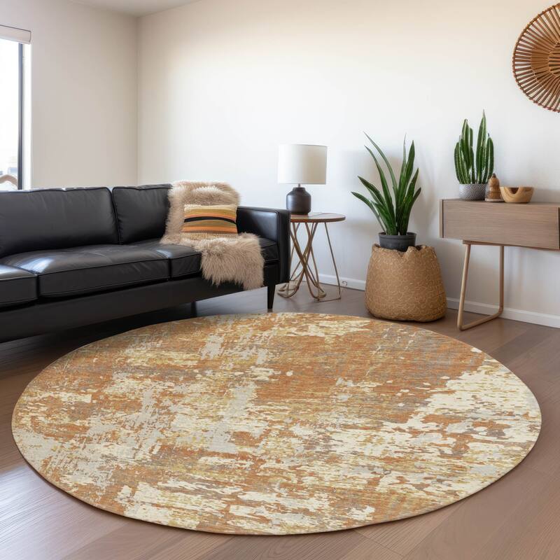 Premium Washable Super Soft Abstract Acree Mayfield Rug - Copper - 8' x 8'