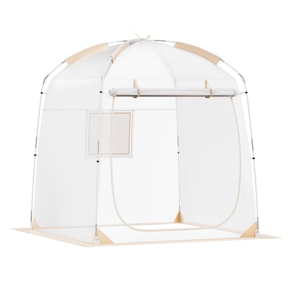 Clear PVC Weatherproof Sports Instant Tent with Sturdy Fiberglass Poles Perfect for 2 to 4 People - 72" x 72" x 76.8"