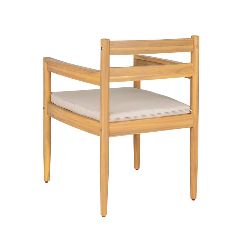 Christopher Knight Home- Mary Outdoor Acacia Dining Armchair (Set of 2)