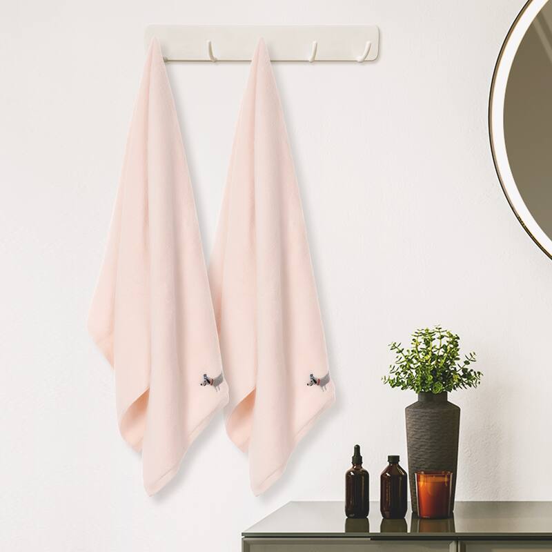 Cotton 2 Pack Bath Towels Set, Large Towels, Absorbent Quick Dry and Lightweight Towels for Bathroom 24" x 48"