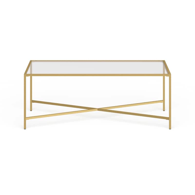 Henley 48'' Wide Rectangular Coffee Table with Glass Top