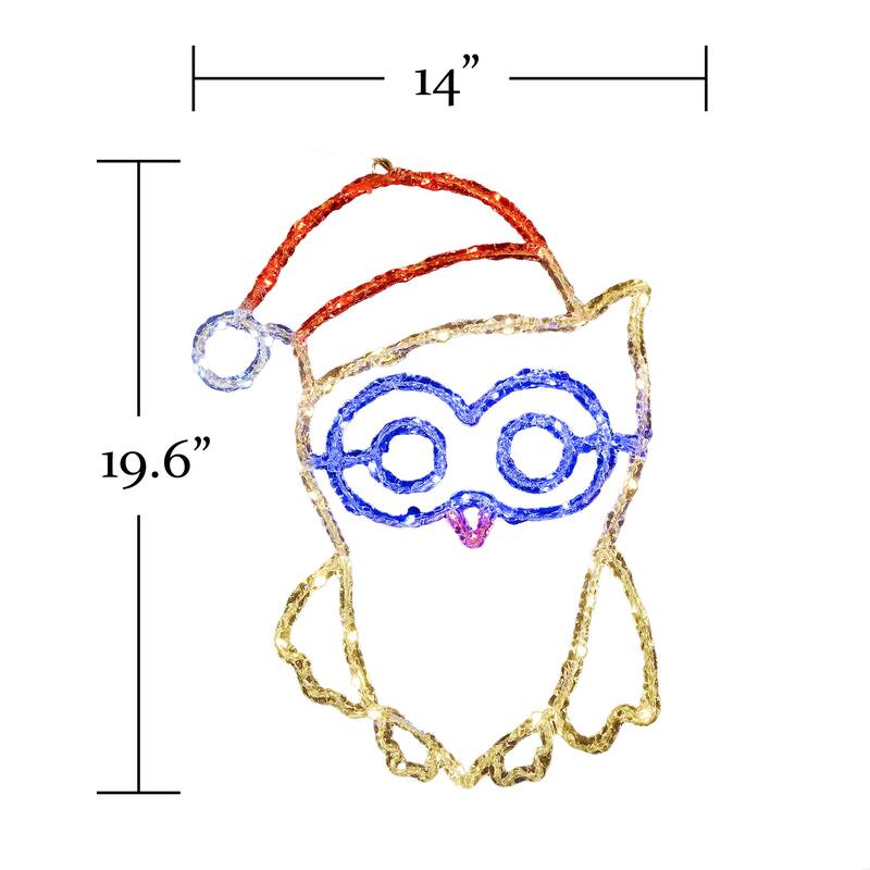 Chrsitmas Owl in Acrylic 19 Inch