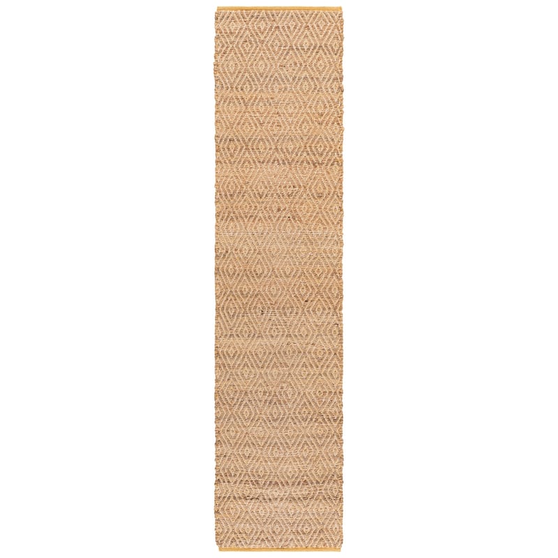 SAFAVIEH Handmade Natural Fiber Felita Jute & Cotton Rug - Natural/Yellow - 2' x 9' Runner