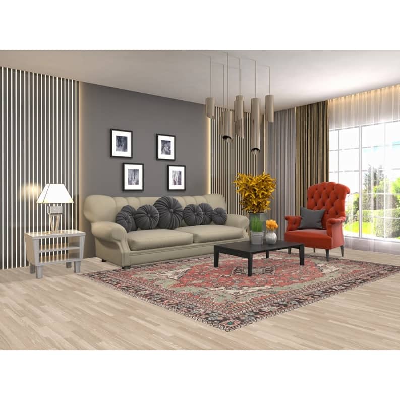 Hand Knotted Oriental 100% Wool Carpet Traditional Medallion Pink Hamedan Area Rug - 8' 11'' X 6' 5''