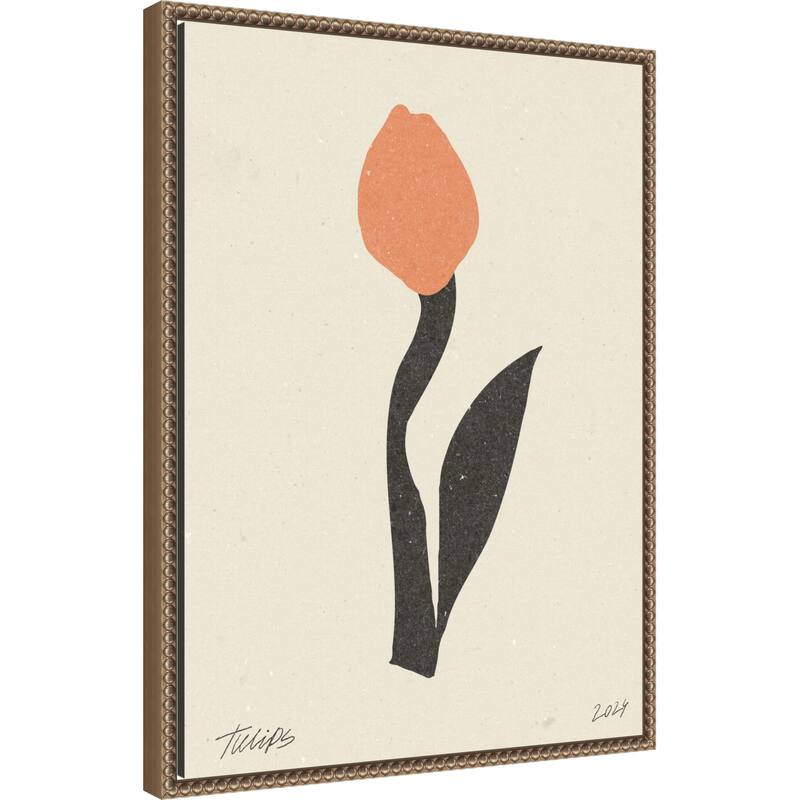 Modern Flower No. 1 by Nktn (18 x 24 in.), Framed Canvas Wall Art Print