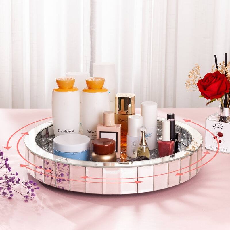 Mirrored Decorative Serving Tray Crushed Diamond Tray
