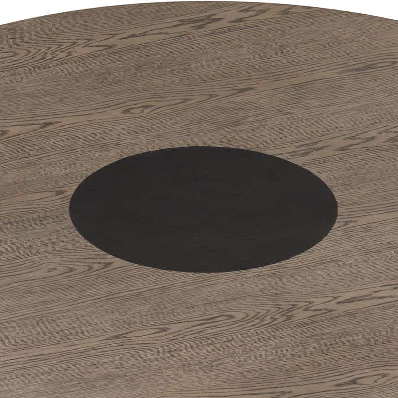 Furniture of America Callum Modern Rustic Oak Solid Wood 54-inch Round Dining Table