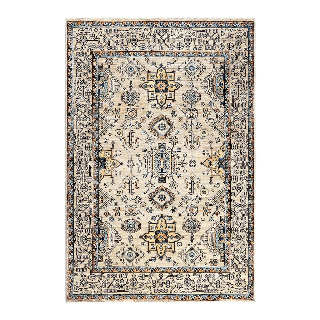Serapi One-of-a-Kind Hand-Knotted Area Rug - Light Gray, 4' 1" x 6' 1" - 4' 1" x 6' 1"