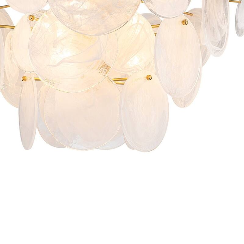 Contemporary Glam Tiered Cloud Glass Discs Semi-flush Mount