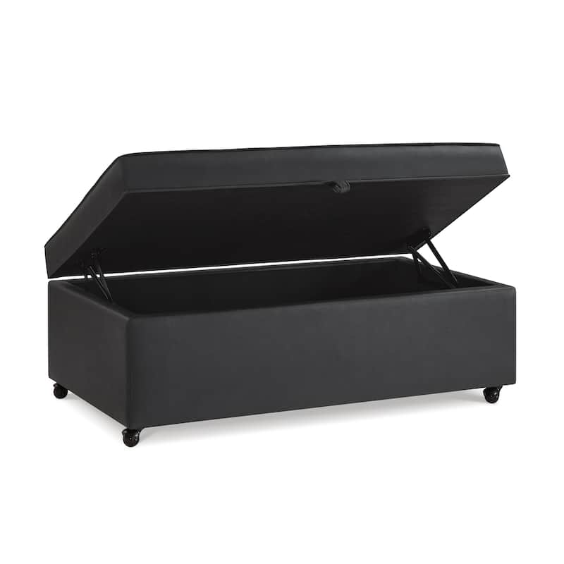 Modern Large Comfort Sofa Ottoman with Storage,Modular Sectional Storage Ottoman With Wheels For Living Room,Lounge Ottoman