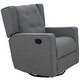 preview thumbnail 9 of 8, Wingback Swivel Recliner Chair Glider Rocking Chair with Button Tufted