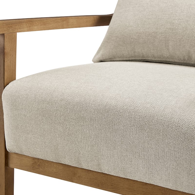 Rhyl Wood Arm Accent Chair with Lumbar Accent Pillow by Greyson Living