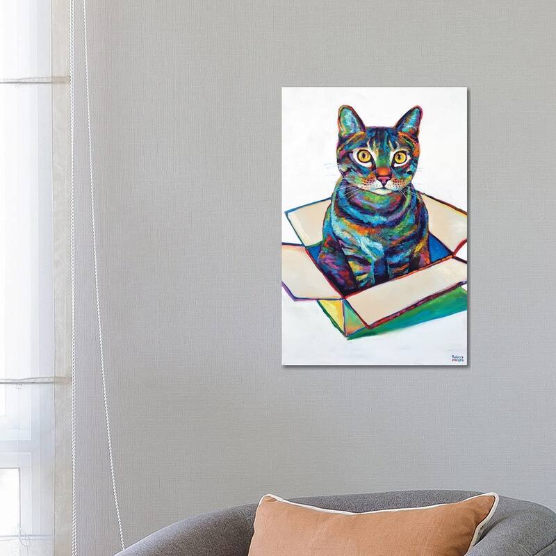 iCanvas "Cat In Box" by Robert Phelps Canvas Print - 26x18x1.5