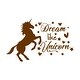 preview thumbnail 4 of 13, Unicorn Wall Decal for Baby Girl Nursery 22 wide x 15 tall inches - Brown