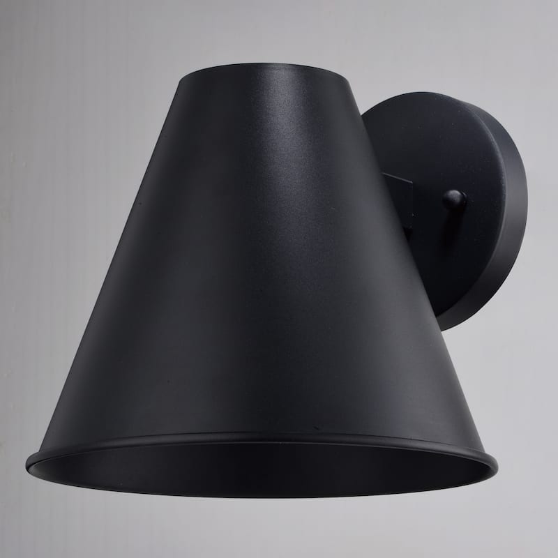Smith 1 Light Metal Cone Outdoor Wall Lantern - 8.5-in W x 8-in H x 9.25-in D