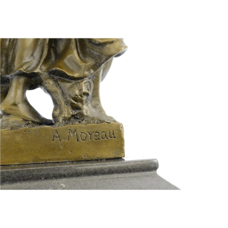 Two Sisters Bronze Metal Statue Sculpture Clic Elegant Decor On Marble Base Moreau