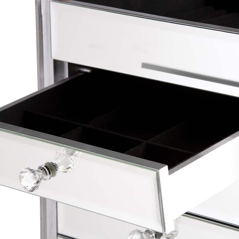 SEI Furniture Millicent Silver Mirrored Jewelry Armoire